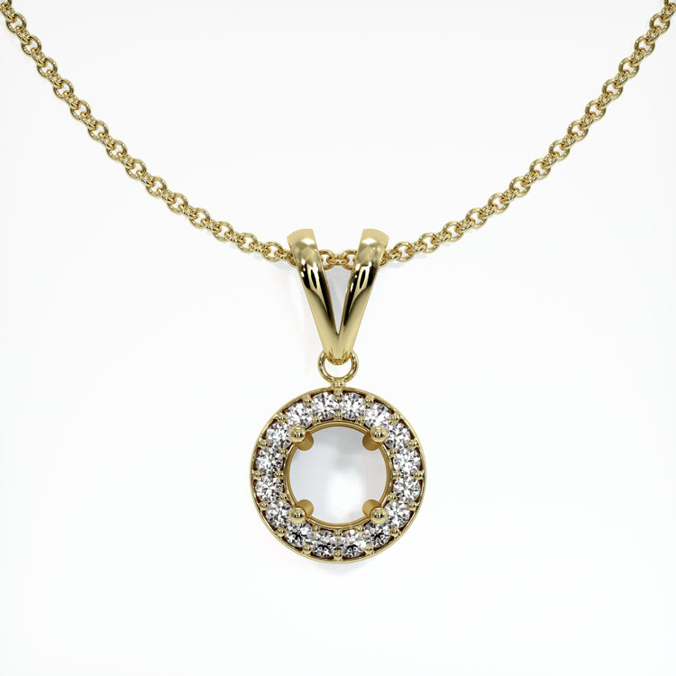 14K Yellow Gold Pave Pendant Setting