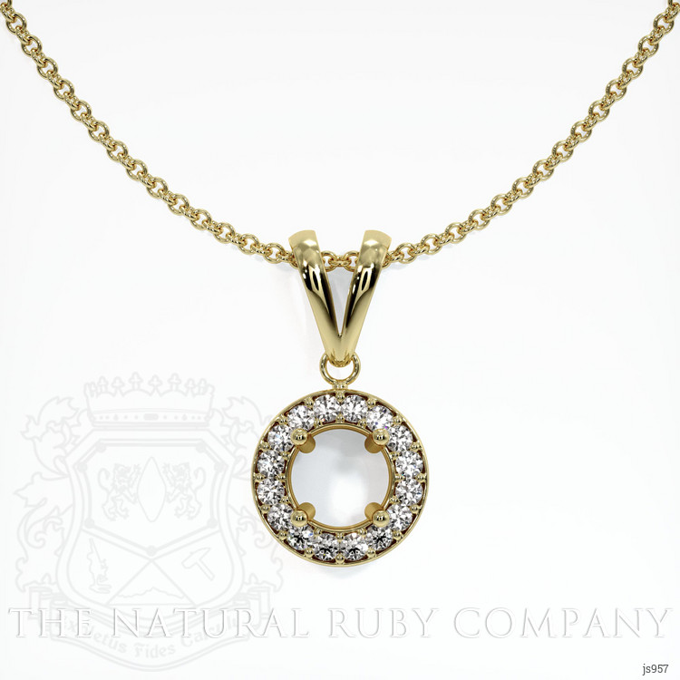 14K Yellow Gold Pave Pendant Setting