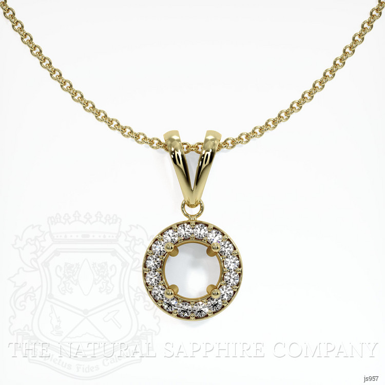 14K Yellow Gold Pave Pendant Setting