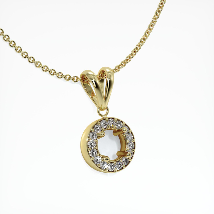 14K Yellow Gold Pave Pendant Setting