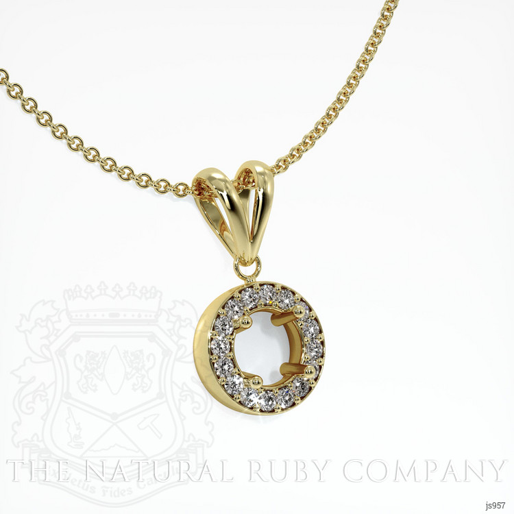 14K Yellow Gold Pave Pendant Setting