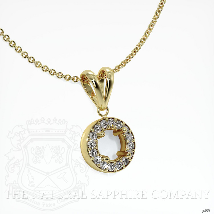 14K Yellow Gold Pave Pendant Setting