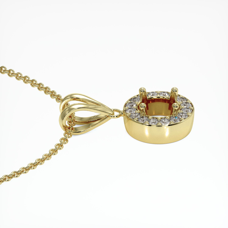 14K Yellow Gold Pave Pendant Setting