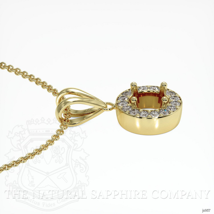 14K Yellow Gold Pave Pendant Setting