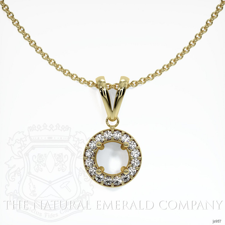 18K Yellow Gold Pave Pendant Setting