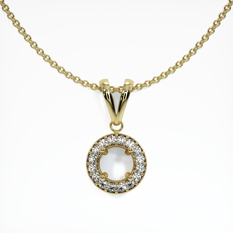 18K Yellow Gold Pave Pendant Setting