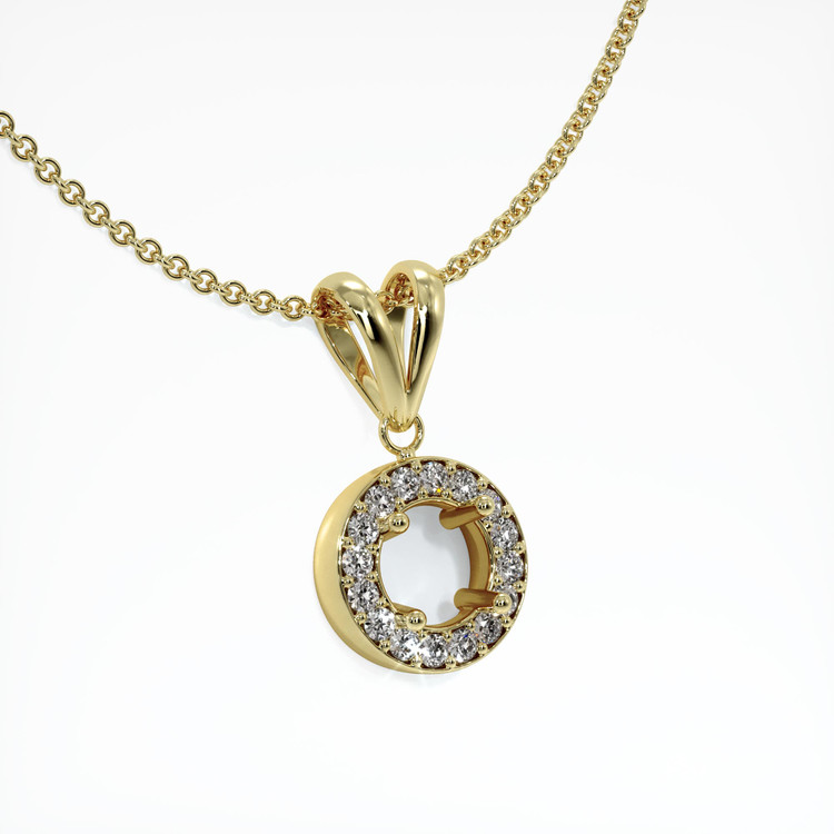 18K Yellow Gold Pave Pendant Setting