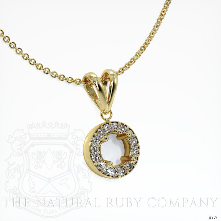 18K Yellow Gold Pave Pendant Setting