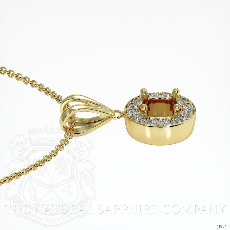 18K Yellow Gold Pave Pendant Setting