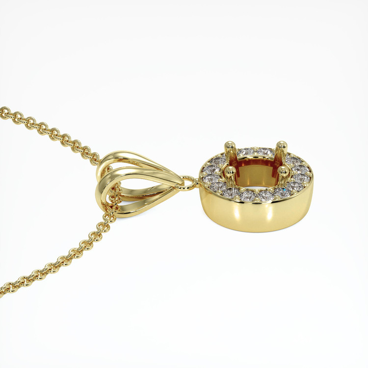 18K Yellow Gold Pave Pendant Setting