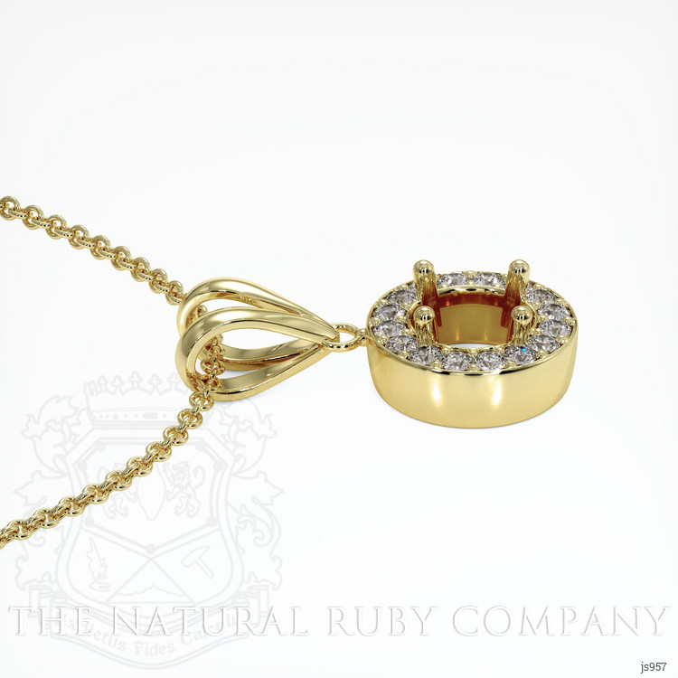 18K Yellow Gold Pave Pendant Setting