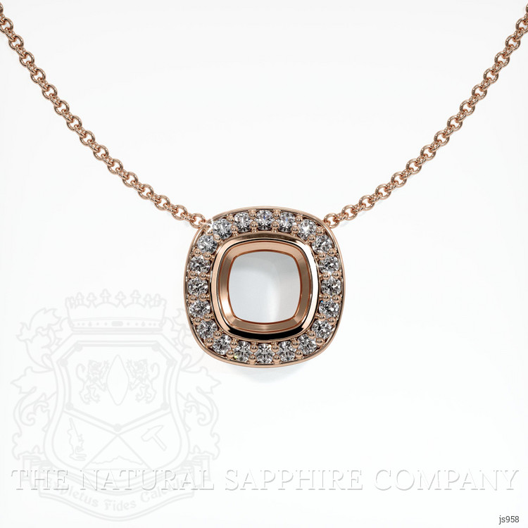 14K Rose Gold Pave Pendant Setting
