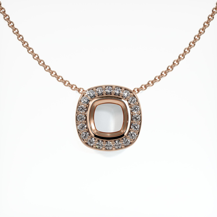 14K Rose Gold Pave Pendant Setting