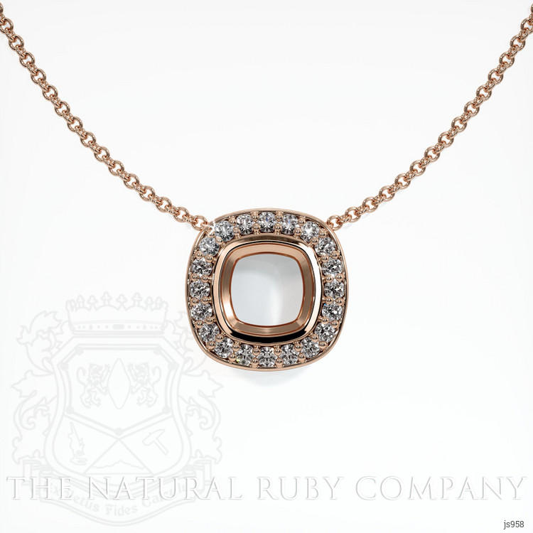 14K Rose Gold Pave Pendant Setting