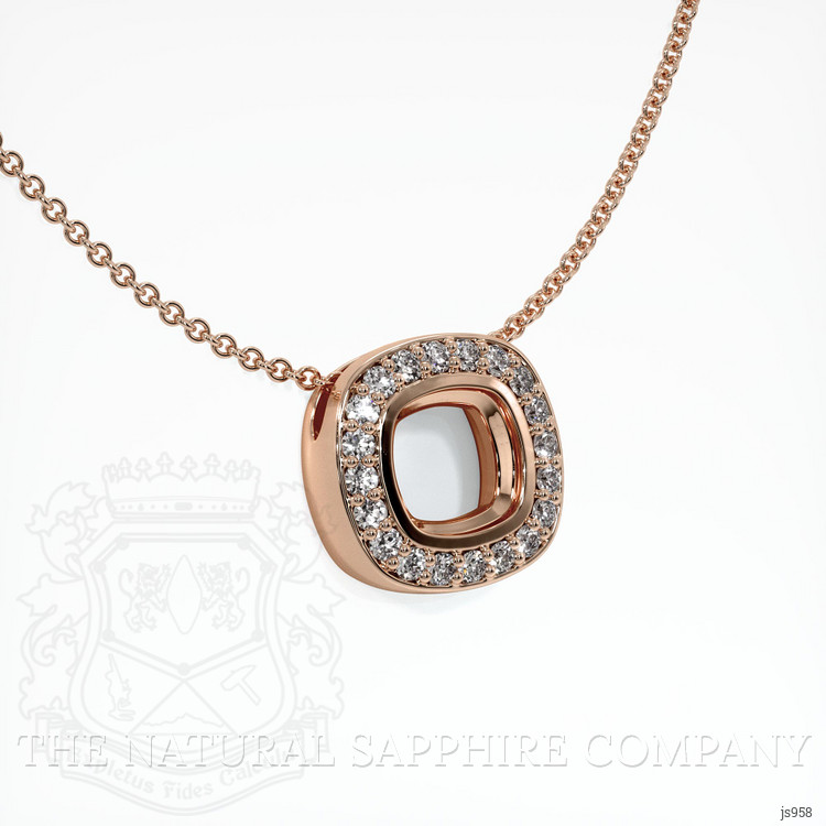14K Rose Gold Pave Pendant Setting