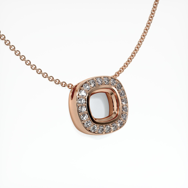14K Rose Gold Pave Pendant Setting