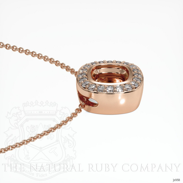 14K Rose Gold Pave Pendant Setting