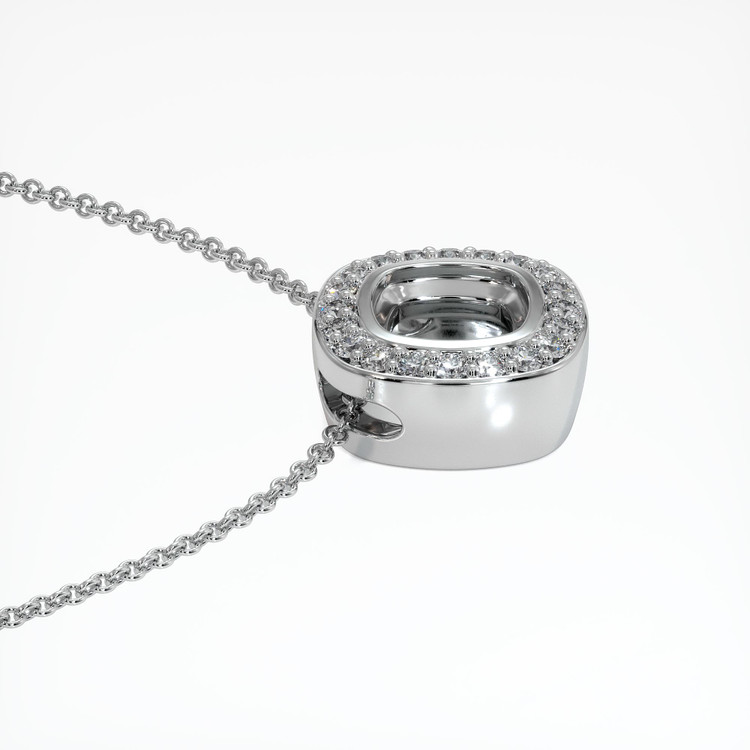 14K White Gold Pave Pendant Setting