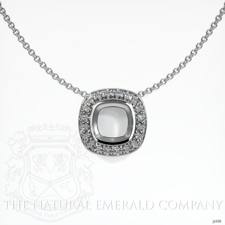 18K White Gold Pave Pendant Setting