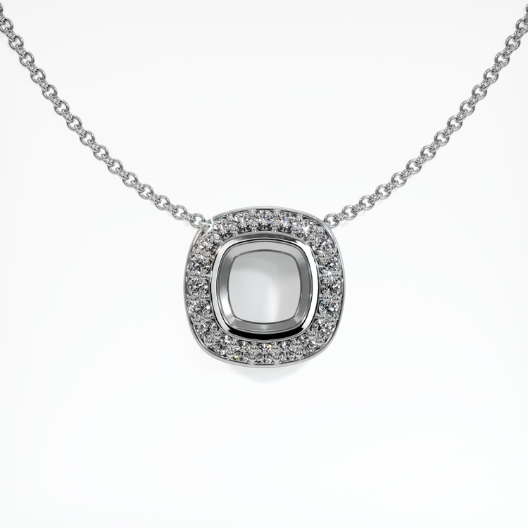 18K White Gold Pave Pendant Setting