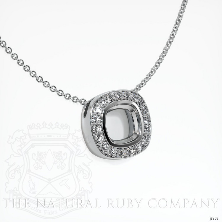 18K White Gold Pave Pendant Setting