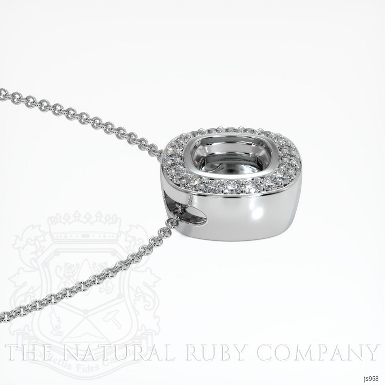 18K White Gold Pave Pendant Setting
