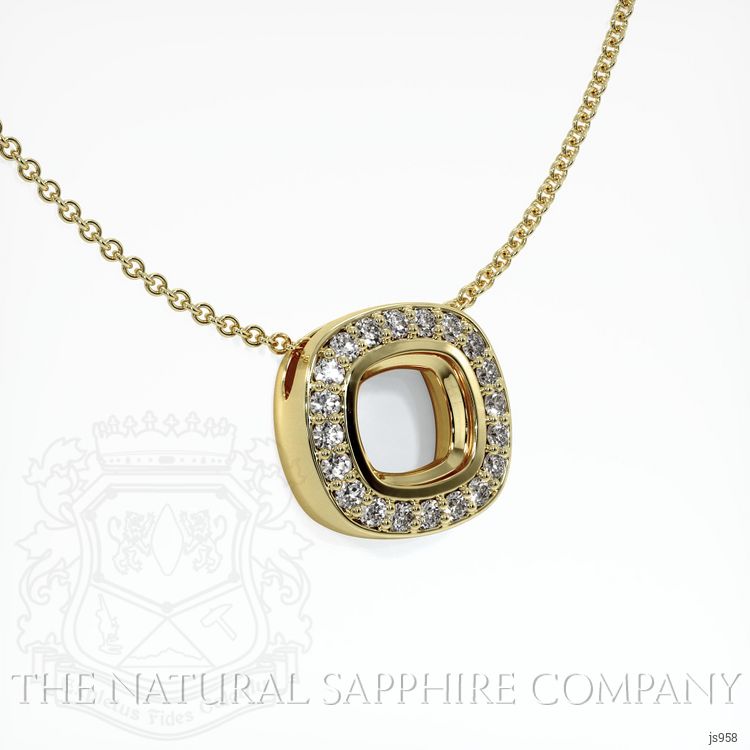 14K Yellow Gold Pave Pendant Setting