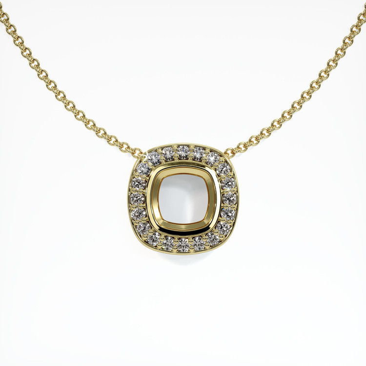 18K Yellow Gold Pave Pendant Setting