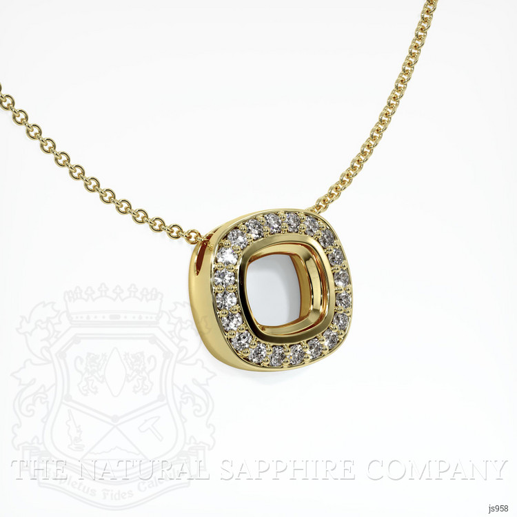18K Yellow Gold Pave Pendant Setting