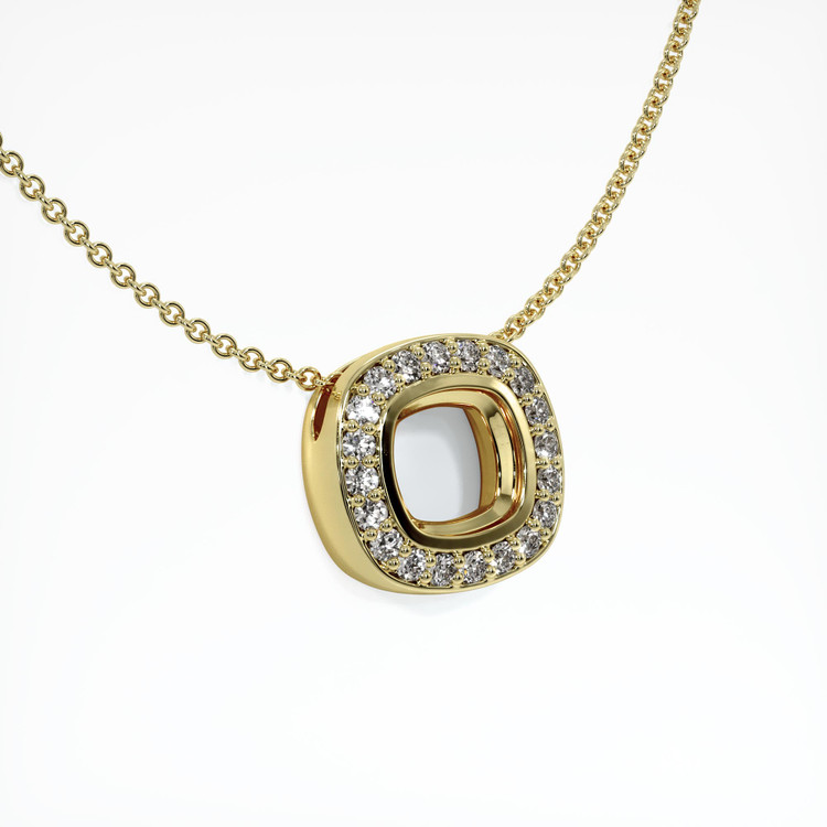 18K Yellow Gold Pave Pendant Setting