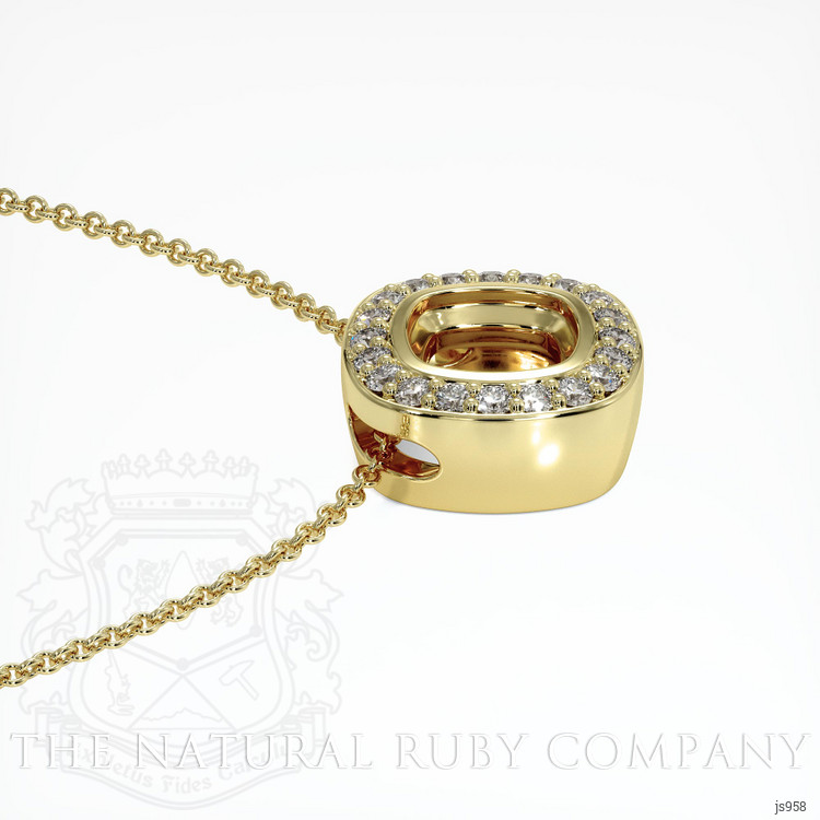 18K Yellow Gold Pave Pendant Setting