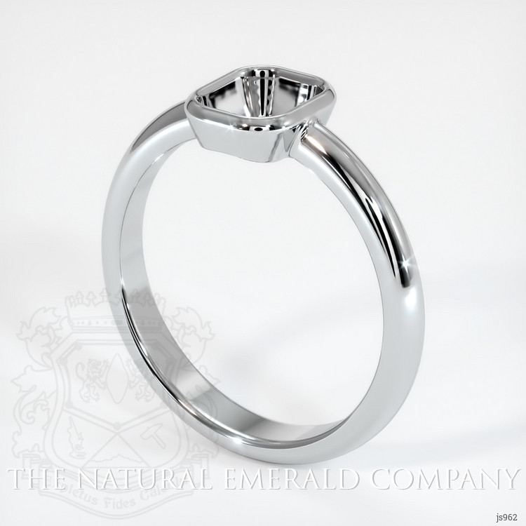 Men's Emerald Ring 7.64 Ct., 18K White Gold