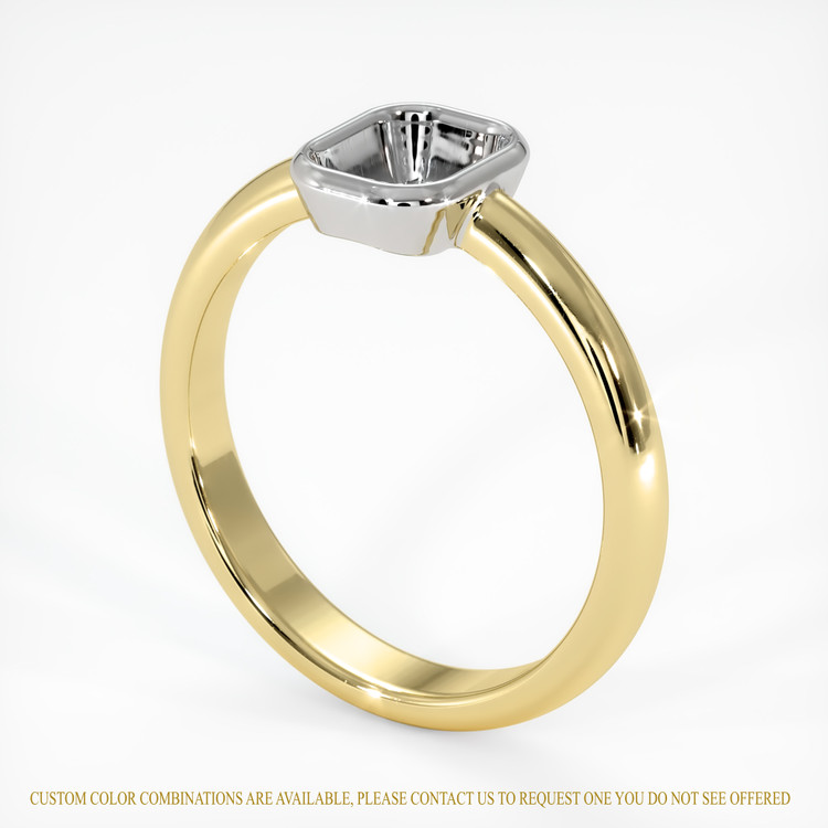 14K White & Yellow Men's Ring Setting