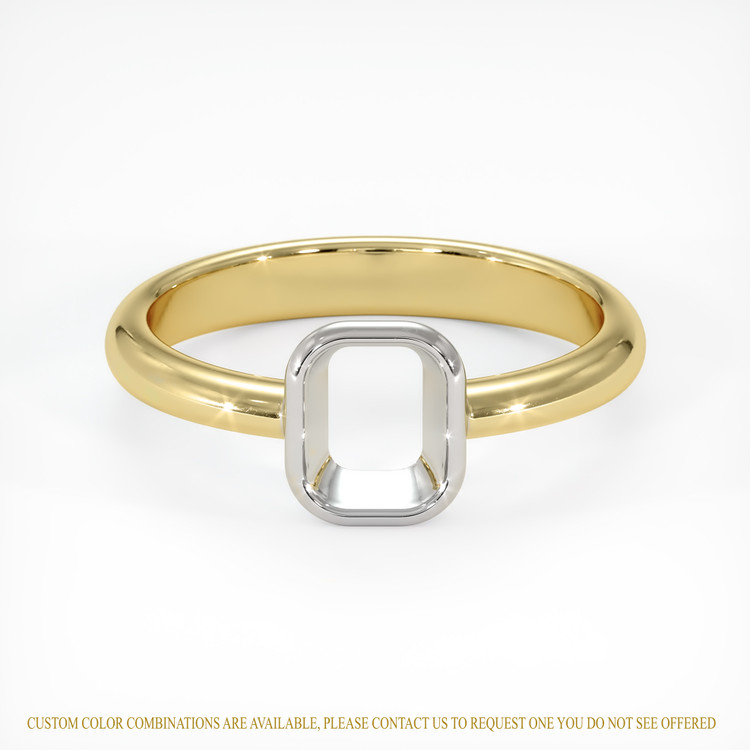 14K White & Yellow Men's Ring Setting