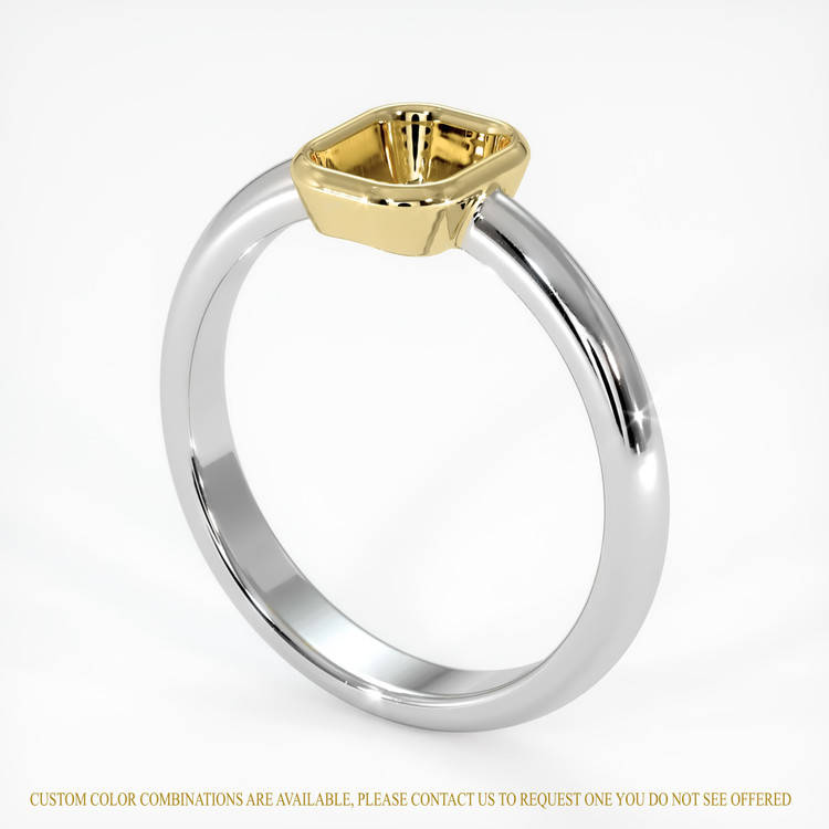 14K Yellow & White Men's Ring Setting