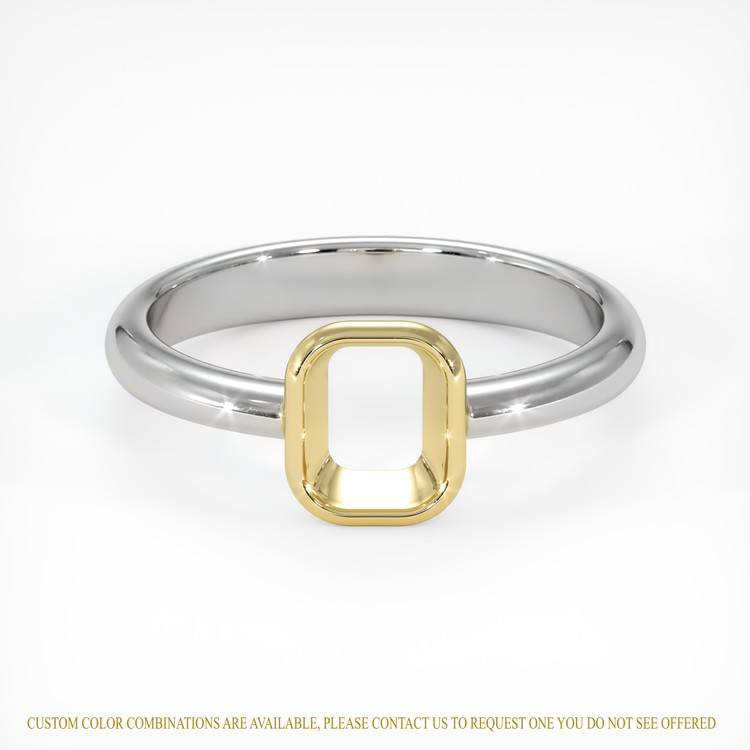 14K Yellow & White Men's Ring Setting