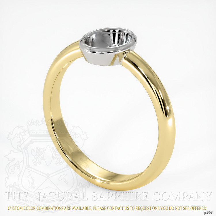 14K White & Yellow Men's Ring Setting