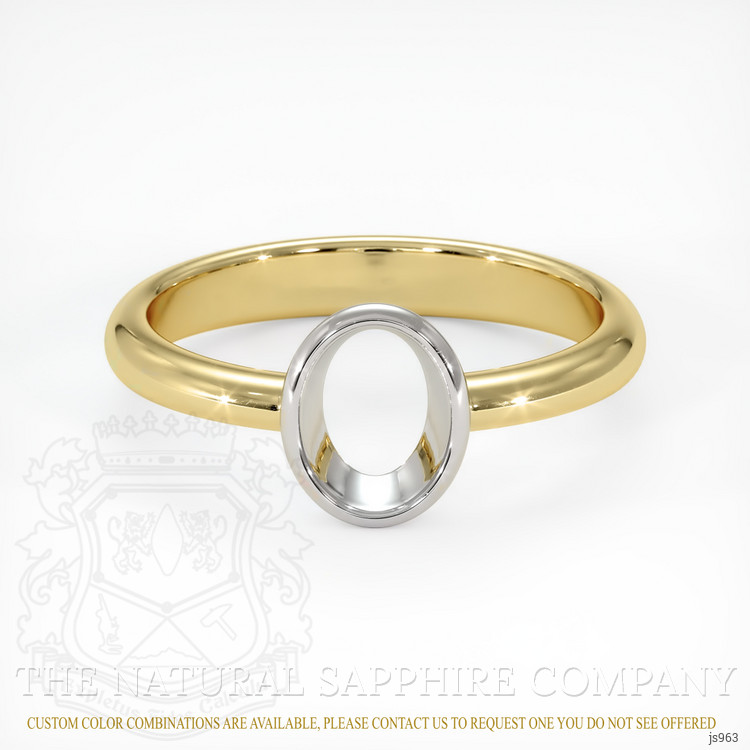 14K White & Yellow Men's Ring Setting