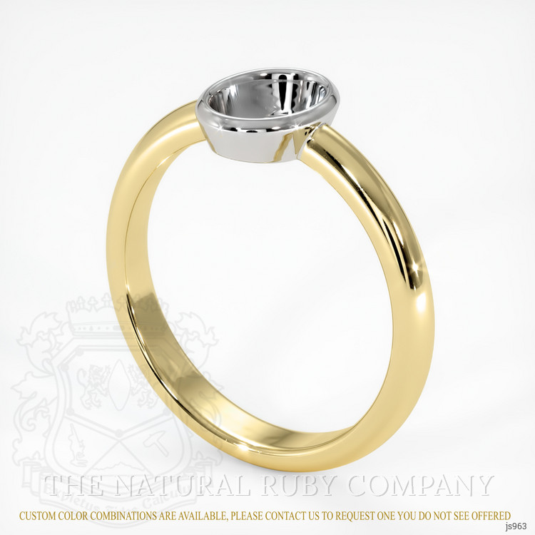 18K White & Yellow Men's Ring Setting