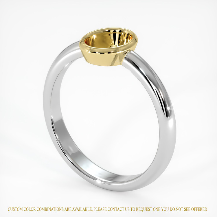 14K Yellow & White Men's Ring Setting