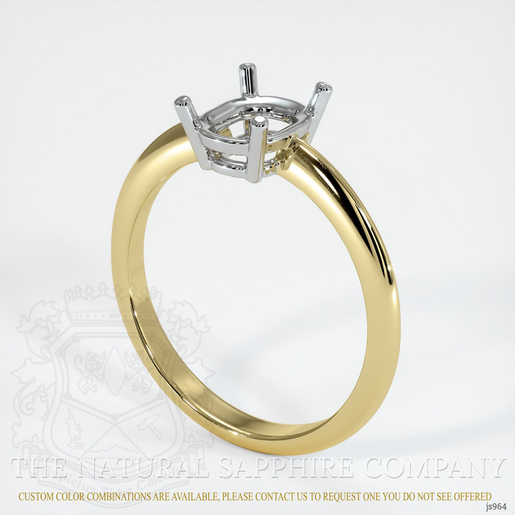 14K White & Yellow Men's Ring Setting