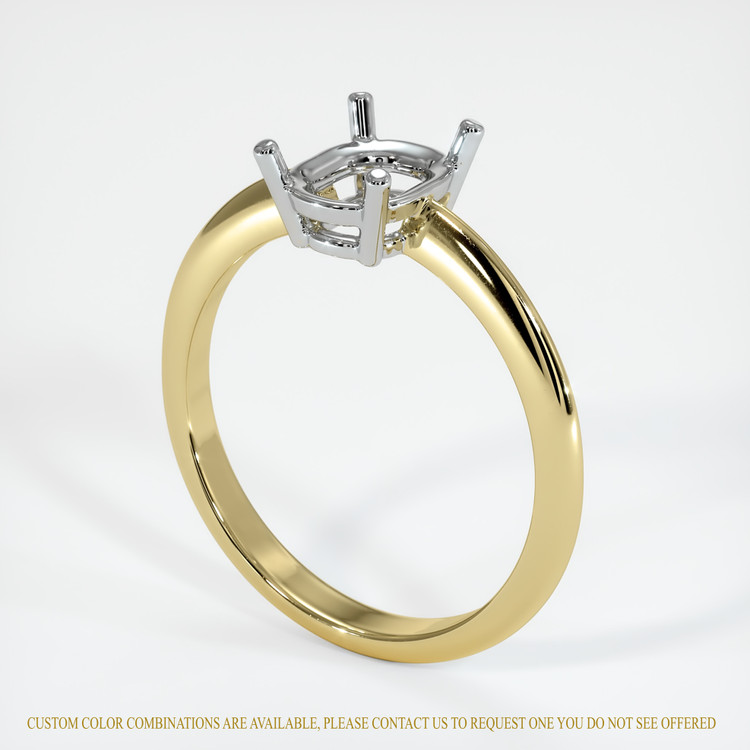 14K White & Yellow Men's Ring Setting