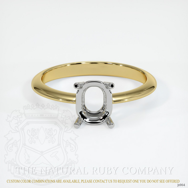 14K White & Yellow Men's Ring Setting