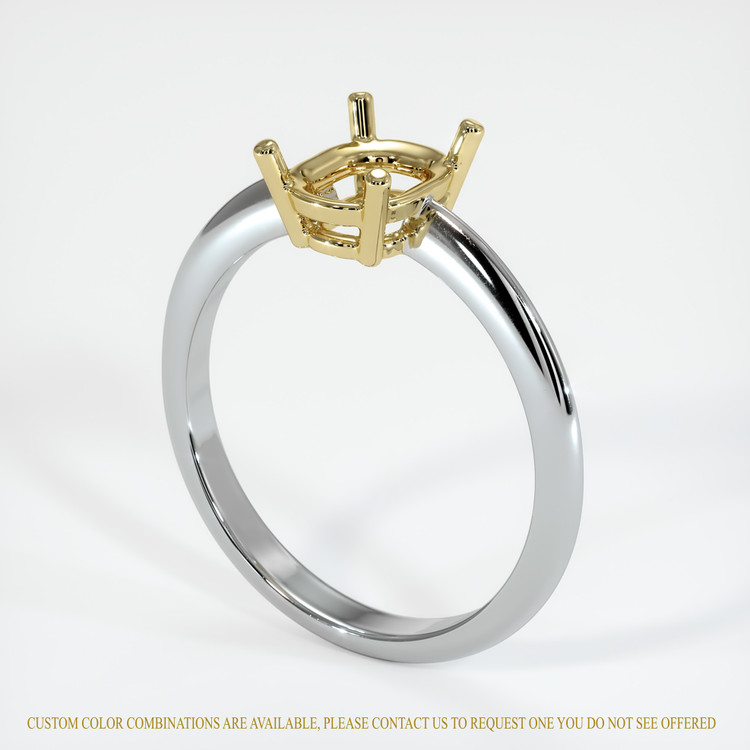 14K Yellow & White Men's Ring Setting