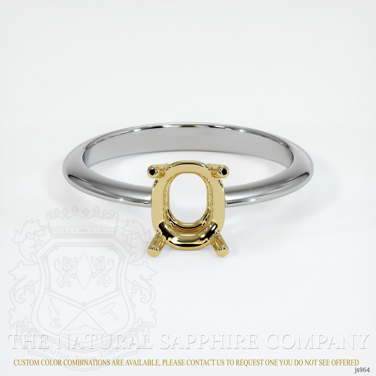 14K Yellow & White Men's Ring Setting