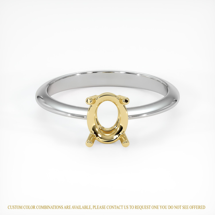 14K Yellow & White Men's Ring Setting
