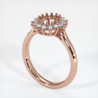 Halo Cobalt Spinel Ring 1.76 Ct., 14K Rose Gold Combination Setting