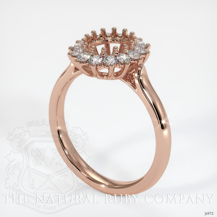 14K Rose Gold Halo Ring Setting