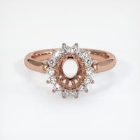 14K Rose Gold Halo Ring Setting Image