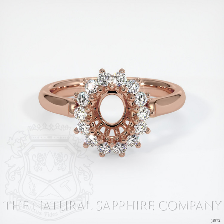 14K Rose Gold Halo Ring Setting